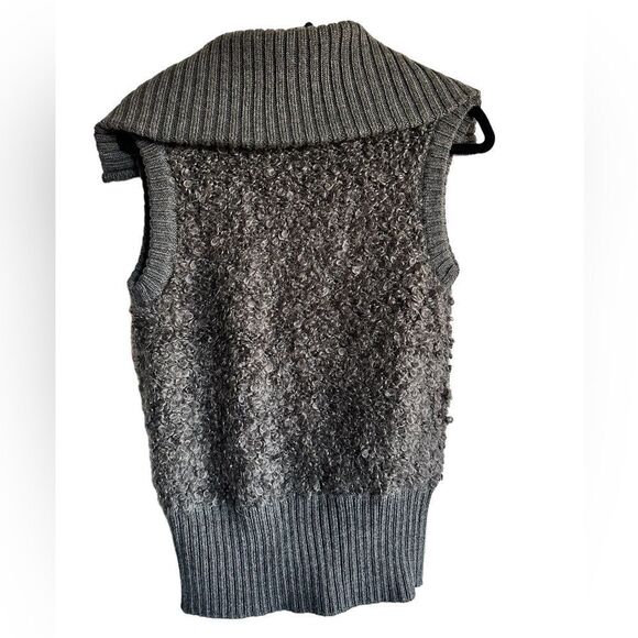 EUC Calvin Klein Women’s Sweater Vest Full Zip Gray Sleeveless Acrylic Wool - M - Picture 2 of 5